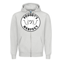 Dove Grey Pobody's Nerfect Retro Classic Funny Nobody's Perfect Zipper Hoodie - trangStudio