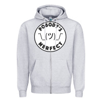 Heather Grey Pobody's Nerfect Retro Classic Funny Nobody's Perfect Zipper Hoodie - trangStudio