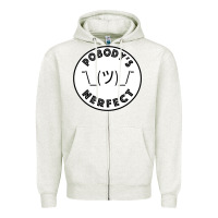 Oatmeal Heather Pobody's Nerfect Retro Classic Funny Nobody's Perfect Zipper Hoodie - trangStudio