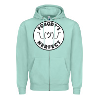 Seafoam Pobody's Nerfect Retro Classic Funny Nobody's Perfect Zipper Hoodie - trangStudio