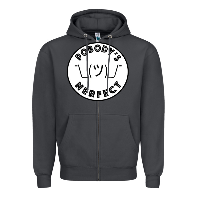 Pobody's Nerfect Retro Classic Funny Nobody's Perfect Zipper Hoodie by trangStudio | Teevron