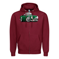 Burgundy MG MGB roadster personalized caricature YOK94J family Zipper Hoodie - trangStudio