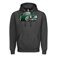 Charcoal Heather MG MGB roadster personalized caricature YOK94J family Zipper Hoodie - trangStudio