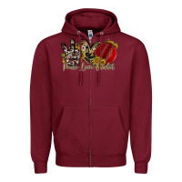 Burgundy peace love cricket Zipper Hoodie - RacoonDesign