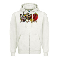 Oatmeal Heather peace love cricket Zipper Hoodie - RacoonDesign