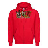 Red peace love cricket Zipper Hoodie - RacoonDesign