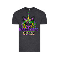 Vintage Black mardi gras cutie unicorn Vintage Tee - CowGirlArtShop