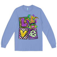 Colony Blue love mardi gras Long Sleeve Tee - OliviaCreatesArt