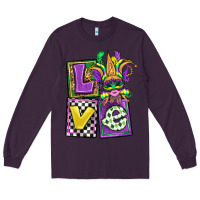 Plum love mardi gras Long Sleeve Tee - OliviaCreatesArt