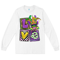 White love mardi gras Long Sleeve Tee - OliviaCreatesArt
