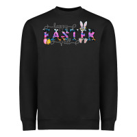 Black Happy Easter Y'all Heavyweight Sweatshirt - CowhideDigitalArt