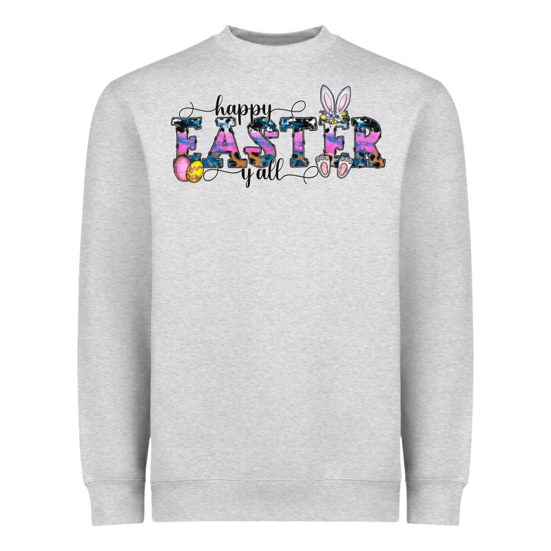Happy Easter Y'all Heavyweight Sweatshirt by CowhideDigitalArt | Teevron