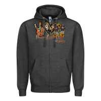 Charcoal Heather peace love dog mama Zipper Hoodie - RacoonDesign