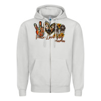 Dove Grey peace love dog mama Zipper Hoodie - RacoonDesign