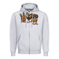 Heather Grey peace love dog mama Zipper Hoodie - RacoonDesign