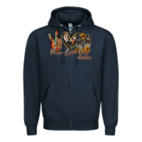 Navy peace love dog mama Zipper Hoodie - RacoonDesign