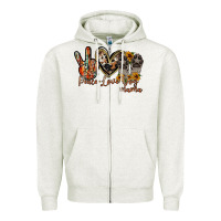 Oatmeal Heather peace love dog mama Zipper Hoodie - RacoonDesign