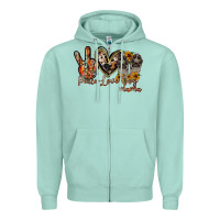 Seafoam peace love dog mama Zipper Hoodie - RacoonDesign