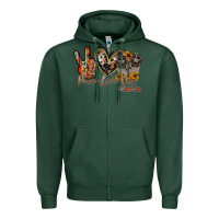 Sports Green peace love dog mama Zipper Hoodie - RacoonDesign