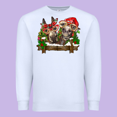 Christmas Donkeys Premium Sweatshirt Designed By Barkaloodesign