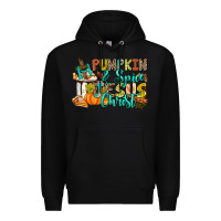 Black Pumpkin spice and Jesus Christ Premium Hoodie - RanaPortraitStore