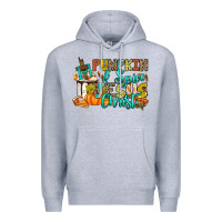 Heather Grey Pumpkin spice and Jesus Christ Premium Hoodie - RanaPortraitStore