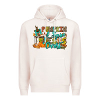 Pale Pink Pumpkin spice and Jesus Christ Premium Hoodie - RanaPortraitStore