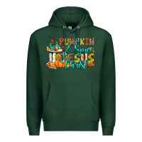 Sports Green Pumpkin spice and Jesus Christ Premium Hoodie - RanaPortraitStore