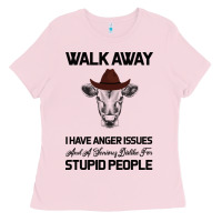 Bubblegum Pink trusting people turned me into the heifer i am tod  black Ladies Tee - Bettercallsaul