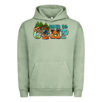 Pigment Oil Green born to camp with guitar Urban Hoodie - AdoDesignShop