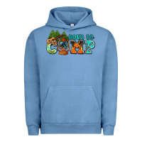 Pigment Pebble Blue born to camp with guitar Urban Hoodie - AdoDesignShop