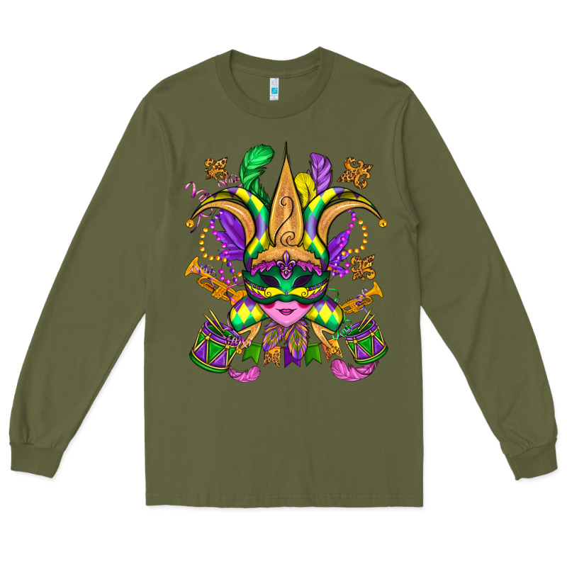 Mardi Gras Mask Long Sleeve Tee by OliviaCreatesArt | Teevron
