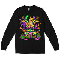 Black mardi gras mask Long Sleeve Tee - OliviaCreatesArt