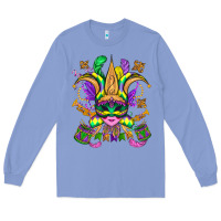Colony Blue mardi gras mask Long Sleeve Tee - OliviaCreatesArt