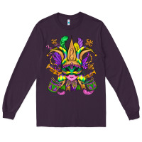 Plum mardi gras mask Long Sleeve Tee - OliviaCreatesArt