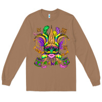 Toasted Coconut mardi gras mask Long Sleeve Tee - OliviaCreatesArt