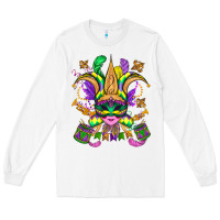 White mardi gras mask Long Sleeve Tee - OliviaCreatesArt