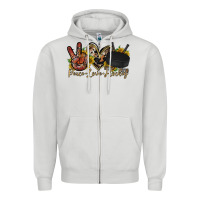 Peace Love Hockey Zipper Hoodie | Teevron