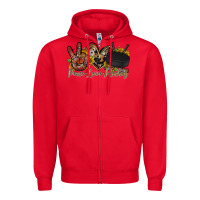 Red peace love hockey Zipper Hoodie - RacoonDesign