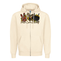 Sandshell peace love hockey Zipper Hoodie - RacoonDesign
