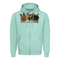 Seafoam peace love hockey Zipper Hoodie - RacoonDesign