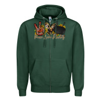Sports Green peace love hockey Zipper Hoodie - RacoonDesign