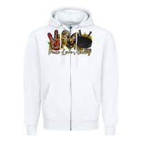 White peace love hockey Zipper Hoodie - RacoonDesign