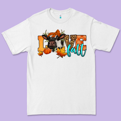 Love Fall Holstein Cow Premium Tee Designed By Jasminsmagicworld