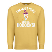 Antique Gold teacher halloween bookworm just here for the boooks ghost tank top Premium Sweatshirt - trangStudio