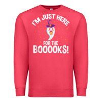 Cardinal teacher halloween bookworm just here for the boooks ghost tank top Premium Sweatshirt - trangStudio