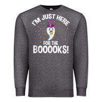 Charcoal Heather teacher halloween bookworm just here for the boooks ghost tank top Premium Sweatshirt - trangStudio