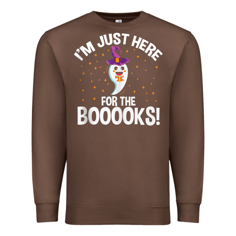 Teacher Halloween Bookworm Just Here For The Boooks Ghost Tank Top Premium Sweatshirt by trangStudio | Teevron