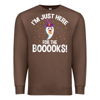 Chestnut teacher halloween bookworm just here for the boooks ghost tank top Premium Sweatshirt - trangStudio