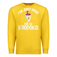 Lemon teacher halloween bookworm just here for the boooks ghost tank top Premium Sweatshirt - trangStudio
